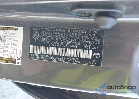 2007 Toyota Camry Xle из США, поврежденный, VIN JTNBE46K773007848